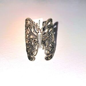 Intricate Silver Butterfly Ring